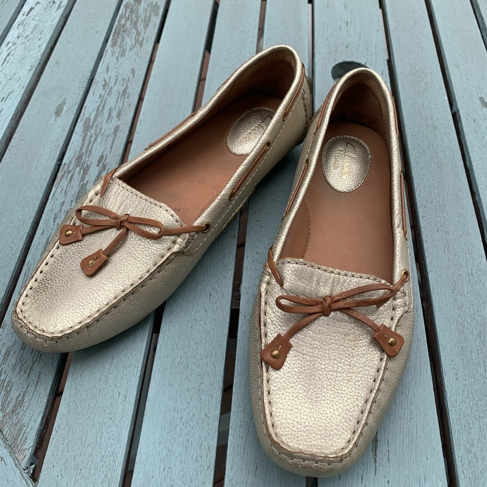 Clarks Gold Loafers